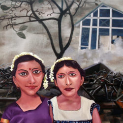 Artist: Ashok Kumar Gopalan, Title: Two Children, Medium: Acrylic on Canvas