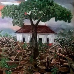 Artist: Ashok Kumar Gopalan, Title: Wild Jack fruit Tree Medium: Acrylic on Canvas