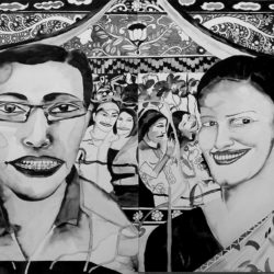 Artist: Ashok Kumar Gopalan, Title: Wedding Reception, Medium: Ink on Paper