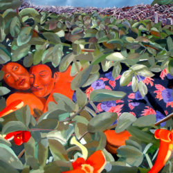 Artist: Ashok Kumar Gopalan, Title: Couples in the Bushes, Medium: Oil on Canvas